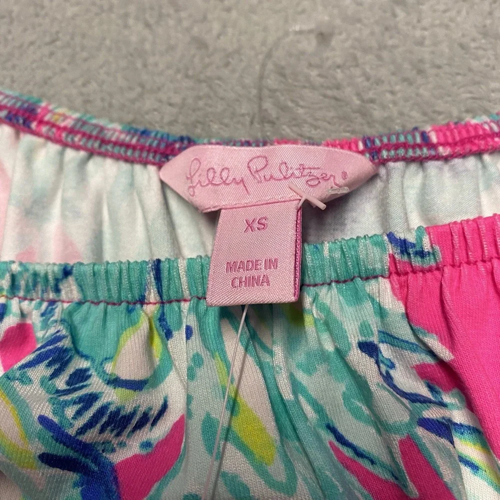 Lilly Pulitzer Lana Skort Romper XS Raz Berry Lobsters In Love NEW - Picture 3 of 9